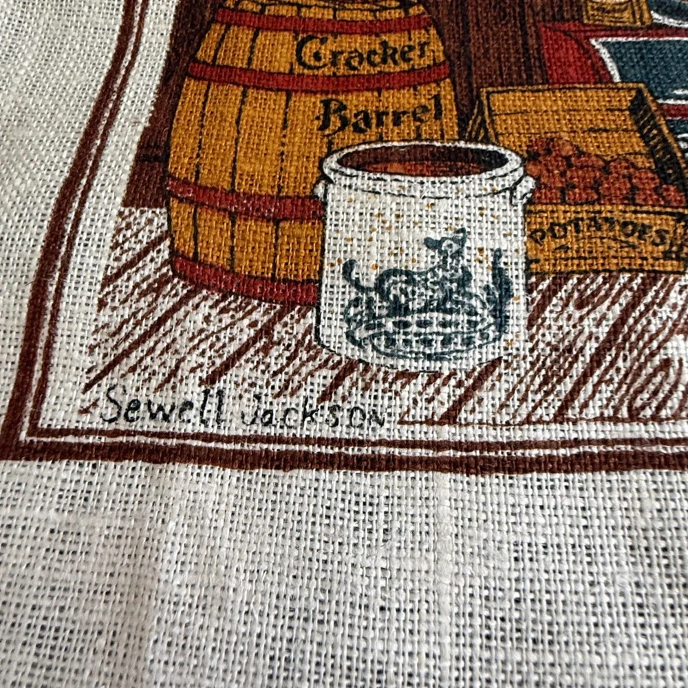 Vintage Kay Dee Handprints Parducci Wine Cellars Linen Tea Towel Grapes‎ 17x29